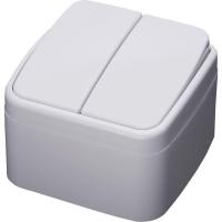 Выключатель 2-клавишный Stekker, PSW10-42-20, открытой установки, 250В, 10А, IP20 Basic, белый 39032