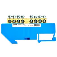 Шина"N" на изоляторе STEKKER 6*9 на DIN-рейку 8 выводов, синий, LD555-69-8