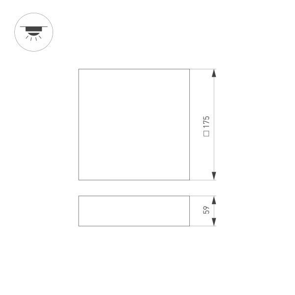 Потолочный светодиодный светильник Arlight SP-Quadro-S175x175-16W Warm3000 034782