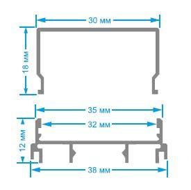 Профиль универсальный с рассеивателем серебро 1м. Apeyron 08-15