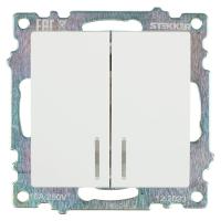 Выключатель двухклавишный Stekker Катрин с подсветкой белый GLS10-7102-01 39301
