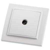 Розетка телевизионная 1-местная Stekker, PST00-9008-01, 75 Ом, 5-862МГц Эрна, белый 39048