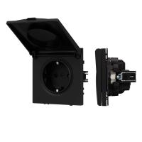 Механизм розетки влагозащищённый SCT-NOBE-MCP-SFPL-BK (230V, 16A) Arlight 054281