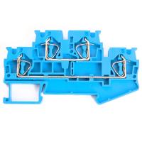 Зажим пружинный, 4-проводной проходной 2 уровня ЗНИ - 4.0 (JXB ST 4), синий STEKKER