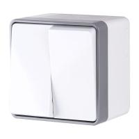 Выключатель Werkel двухклавишный влагозащищенный Gallant белый WL15-03-02 4690389102141