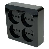 Розетка четырехместная 2P Stekker София черный MST10-14S-02 49321