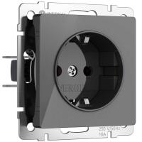 Розетка с заземлением Werkel графит акрил W1171044 4690389197505