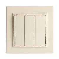 Выключатель трехклавишный Stekker Эрна слоновая кость PSW10-9007-02 39923