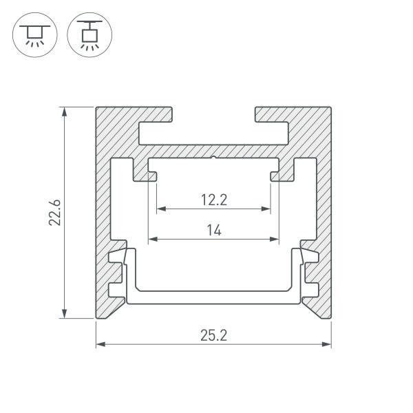 Профиль Arlight SL-Line-2522-2500 Black 033737