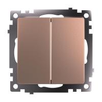 Переключатель двухклавишный Stekker Катрин GLS10-7107-02 шампань 49169