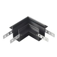 Соединитель для магнитного встраиваемого шинопровода для ГКЛ12,5 мм угловой Crystal Lux CLT 0.223 11 BL