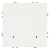 Выключатель двухклавишный Stekker Эмили с подсветкой белый фарфор RSW10-5102-01 49864