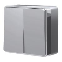 Выключатель двухклавишный Werkel Gallant серебряный W5020006 4690389167102