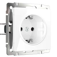 Розетка с заземлением, безвинтовой зажим Werkel белый W1171301 4690389155321