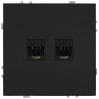 Розетка ЭРА Galaxy 15-3108-05 информационная двойная 2XRJ45 IP20 антрацит Б0070764