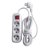 Удлинитель трехместный с/з с выключателем Stekker HM03-31-05 3x0,75, 5м Home (У10А-002), белый 39199