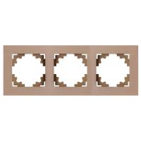 Рамка 3-местная, металл, ,STEKKER, MFR00-7003-02, серия Катрин, шампань 50018