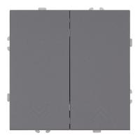 Переключатель 2-клавишный (механизм), СЗК, Stekker, 250В, 10А Эмили, RSW10-5107-10ZK, платиново-серый, soft touch 50241