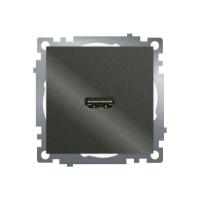 Розетка HDMI 2.1, Type A (механизм), серия Катрин, графит, GLS00-7118-06 50059