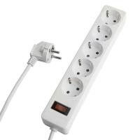 Сетевой фильтр 5-местный с/з Stekker HM20-51-02 3x1мм2, 1,8 м, серия Optima, белый 50092