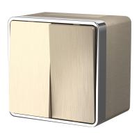 W5020210/ Выключатель двухклавишный влагозащищенный Gallant (шампань рифленый)