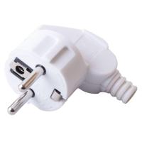 Вилка угловая с/з Stekker, PPG16-41-202, пластик, 250В, 16A, IP20, белый 32850