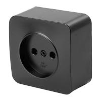 Розетка 2P Stekker София черный матовый MST10-11-05 49485