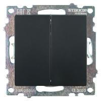 Переключатель двухклавишный Stekker Катрин GLS10-7107-05 черный 49167