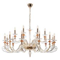 Подвесная люстра Crystal Lux Catarina SP12+6 V2 Gold/Transparent-Cognac