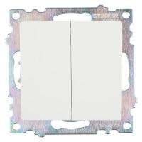 Переключатель двухклавишный Stekker Катрин GLS10-7107-01 белый 49166