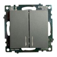 Выключатель двухклавишный Stekker Катрин с подсветкой графит GLS10-7102-06 49409