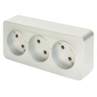 Розетка тройная 2P Stekker София серебро MST10-13-03 49329