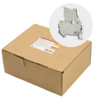 Зажим пружинный Stekker, 2-проводной проходной 4,0 мм² (JXB ST 4) с размыкателем и предохранителем, LD552-1-00, серый 50188