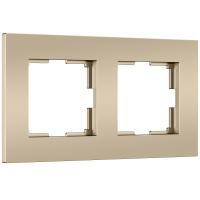 Рамка на 2 поста Slab шампань софт W0022911 a071624