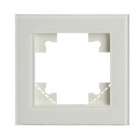Рамка 1-постовая для сенсорных механизмов, подсветки Stekker Катрин белый GFR00-7001-01S 50303