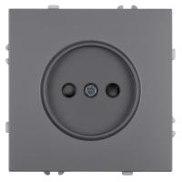 Розетка 1-местная с з/ш, б/з (механизм), СЗК, Stekker, 250В, 16А Эмили, RST16-5109-10ZK, платиново-серый, soft touch 50242