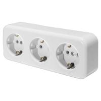 Розетка тройная 2P+PE Stekker Брест белый PST16-51-20 39697