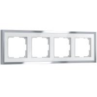 Рамка Werkel Baguette 4 поста белый/серебро W0042850