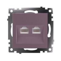 Розетка компьютерная 2-местная RJ-45 (механизм) Stekker GLS00-7109-04 Катрин, шоколад 50006