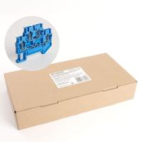 Зажим пружинный, 4-проводной проходной 2 уровня ЗНИ - 2,5 (JXB ST 2,5), синий Stekker 39973