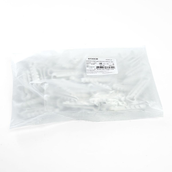 Дюбель-хомут для плоского кабеля (5-10мм), Stekker DCL01-05-10, полипропилен, белый (100шт.) 39859