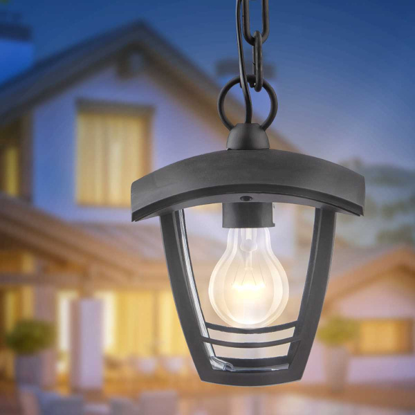 Садово-парковый светильник ЭРА «Марсель» НСУ 07-40-001 черный 4-гранный подвесной IP44 Е27 max60Вт Б0051193