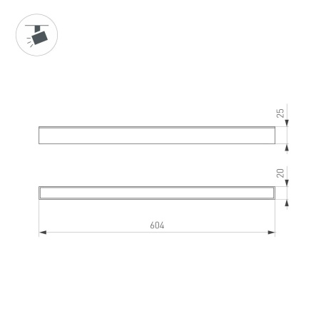 Трековый светодиодный светильник Arlight Mag-Flat-25-L600-18W Day4000 046334