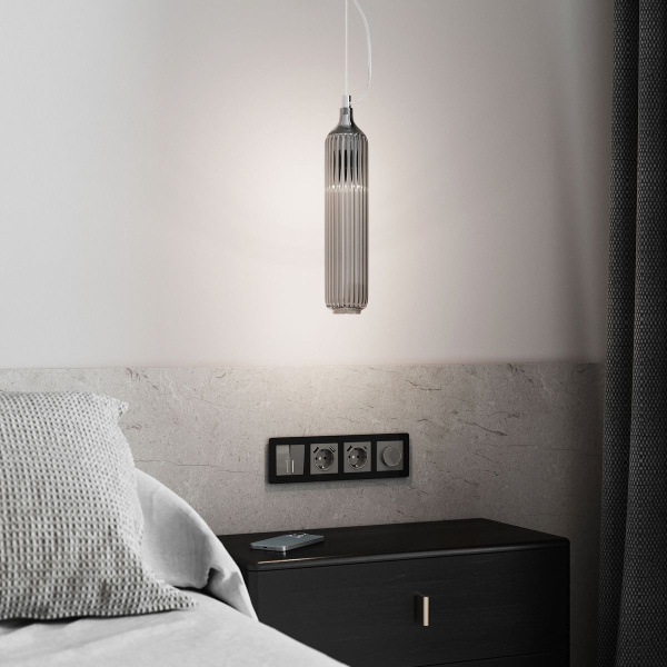 Накладка для розетки USB Werkel графит акрил W1179544 4690389197574