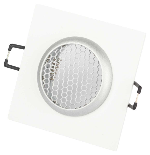 Светильник встраиваемый алюминиевый ЭРА KL110 WH/SL под лампу MR16 GU5.3 белый/серебро матовый Б0061532