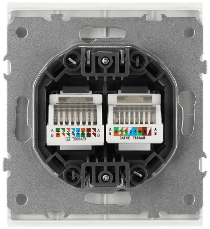 Розетка ЭРА Arktik 16-3108-01 информационная двойная 2XRJ45 белый Б0070484