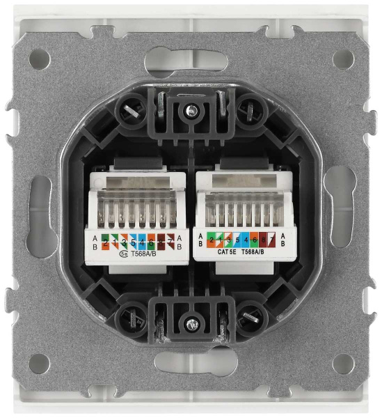 Розетка ЭРА Arktik 16-3108-01 информационная двойная 2XRJ45 белый Б0070484