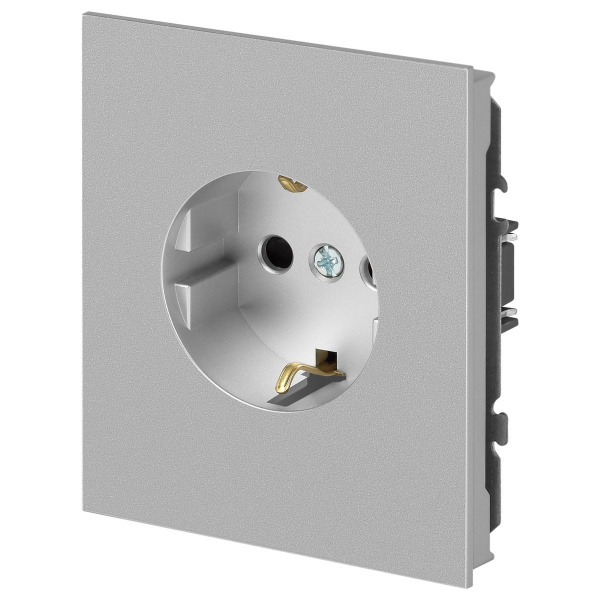 Розетка ЭРА Arktik 16-2101-03 с заземлением 2P+E Schuko 16А-250В алюминий Б0070416