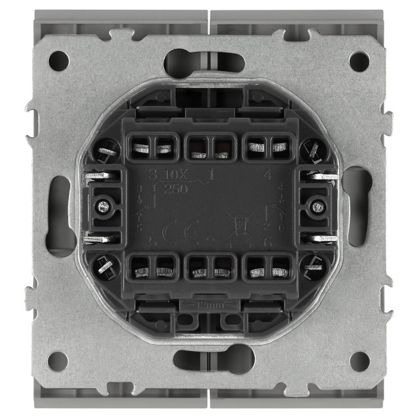 Переключатель ЭРА Arktik 16-1106-03 двойной 10АХ-250В алюминий Б0070366
