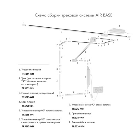 Коннектор L-образный Denkirs Air Base TR5212-WH